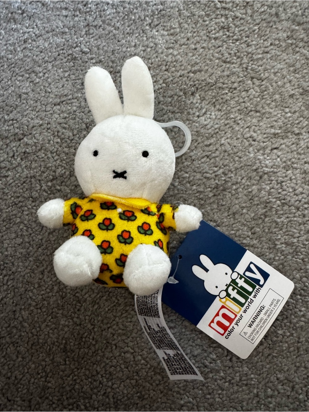 Miffy plush flower keychain
